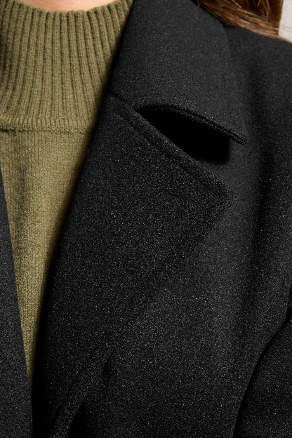 Midi Length Black Formal Midi City Coat