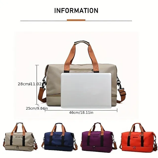 Dry And Wet Separation Large Capacity Travel Bag Casual Outdoor Luggage Bag Handbag