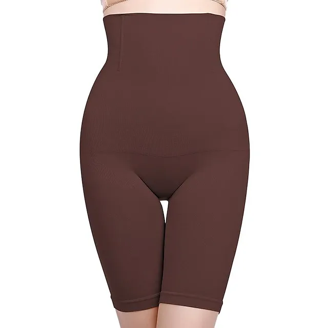 Women's Shorts Seamless High Waisted Bone Undergarments Regular Spring, Fall, Winter, Summer Black Purple Brown Apricot