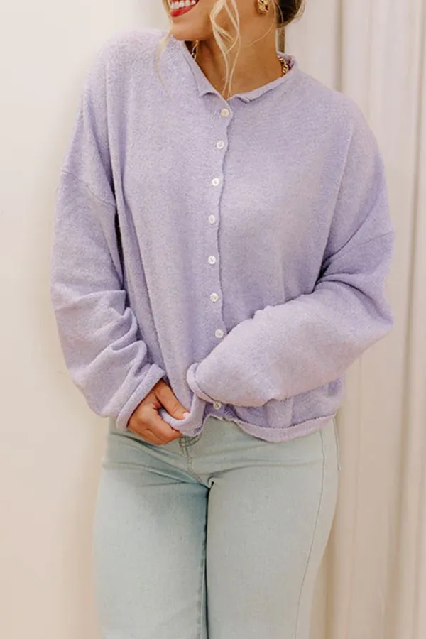 Sweet Curled Hem Women's Jacket