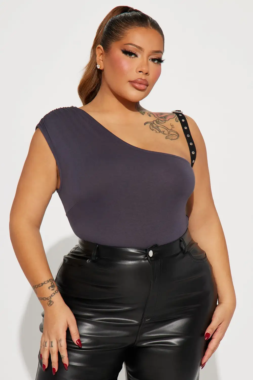 What Attitude Bodysuit - Charcoal