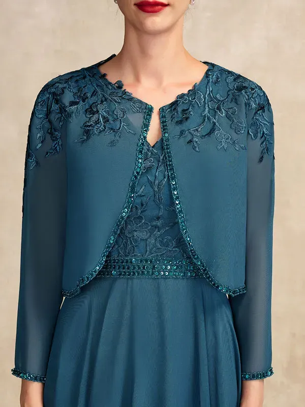 Delicate Lace Short Jacket Mother of the Bride Dress