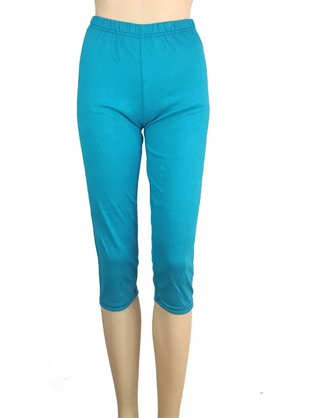 Women's Casual Sports Leggings Capri shorts Scrunch Butt Shorts Elastic Waist Calf-Length Pants Daily Yoga Stretchy Cotton Blend Lightweight Sports High Waist Slim Gray Green 7 points cotton gray 7