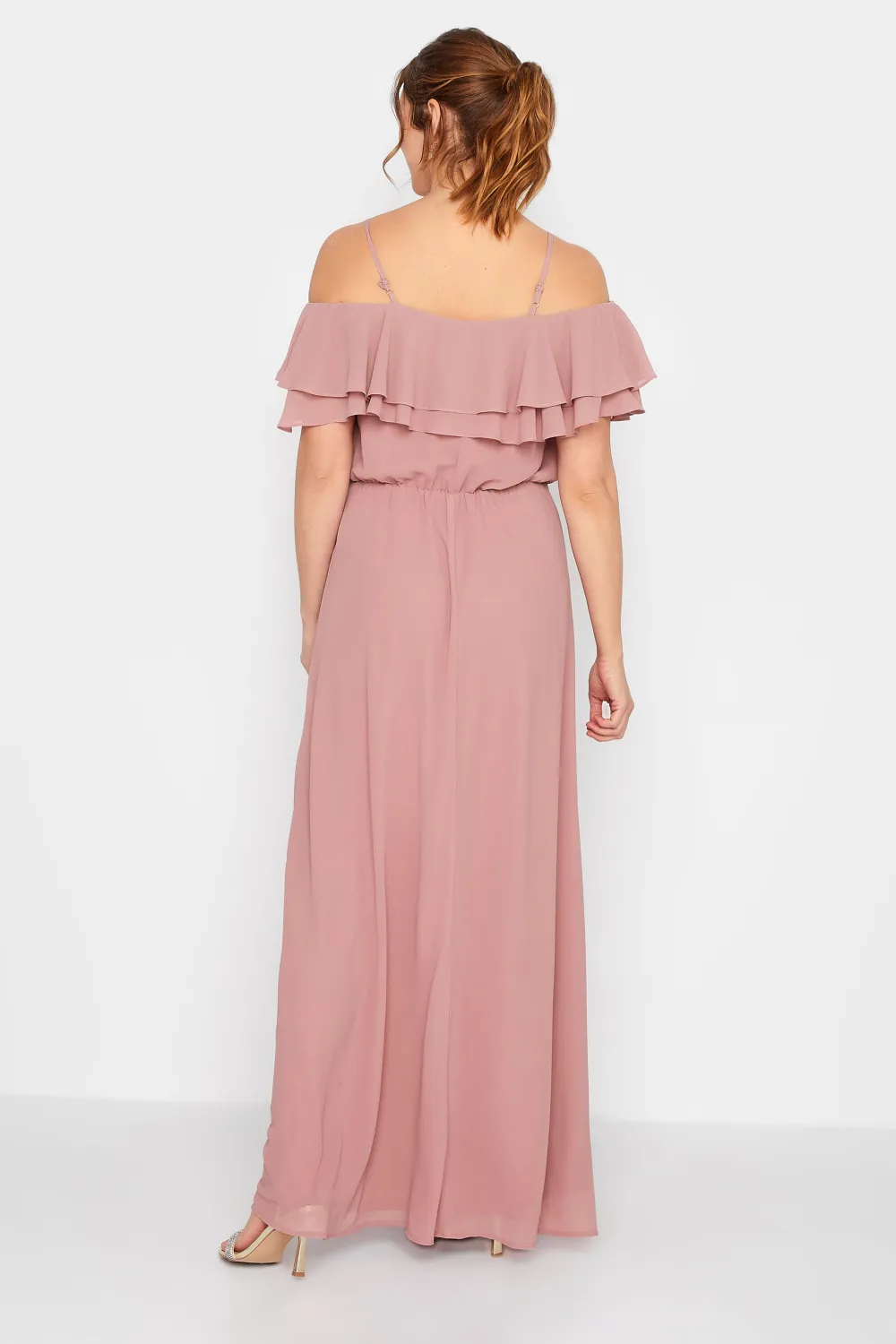 LTS Tall Blush Pink Ruffle Maxi Dress