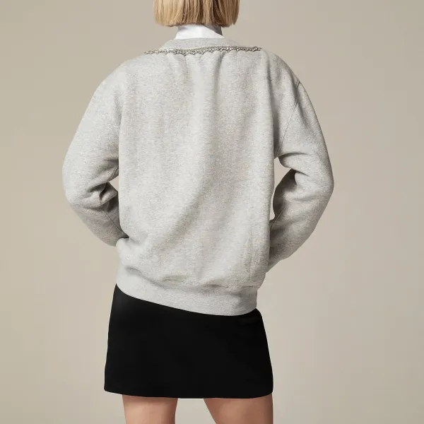 Grey Fleece Crewneck Sweatshirts