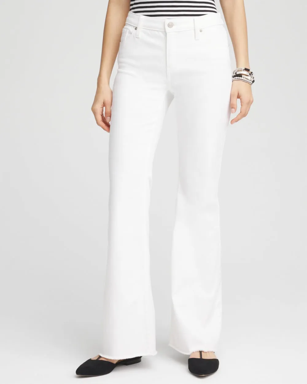 White Flared Denim Jeans