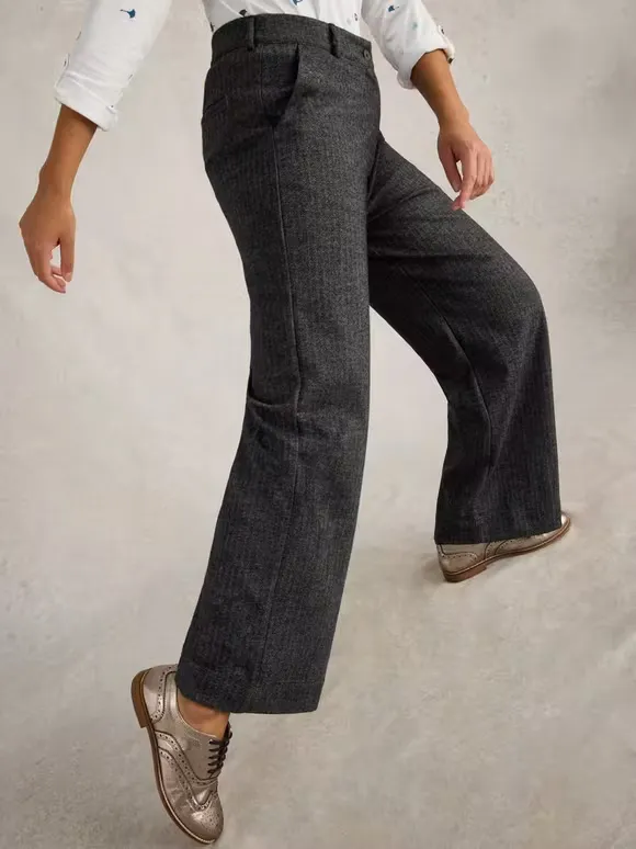 Slight Stretch Wide Leg Trouser