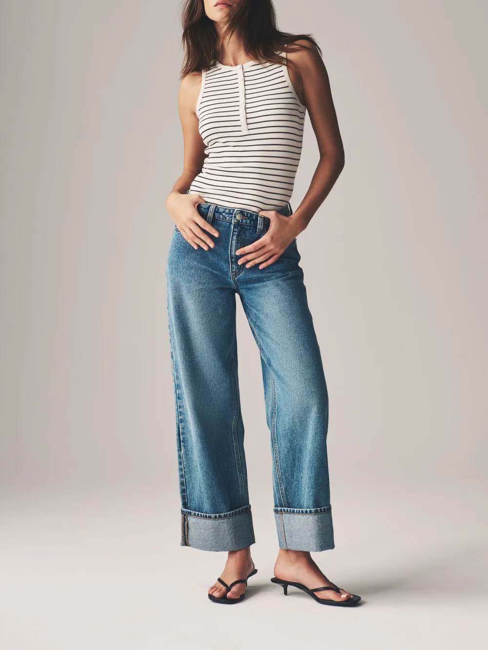 Ribbed Henley Tank Top Set 4 Pieces