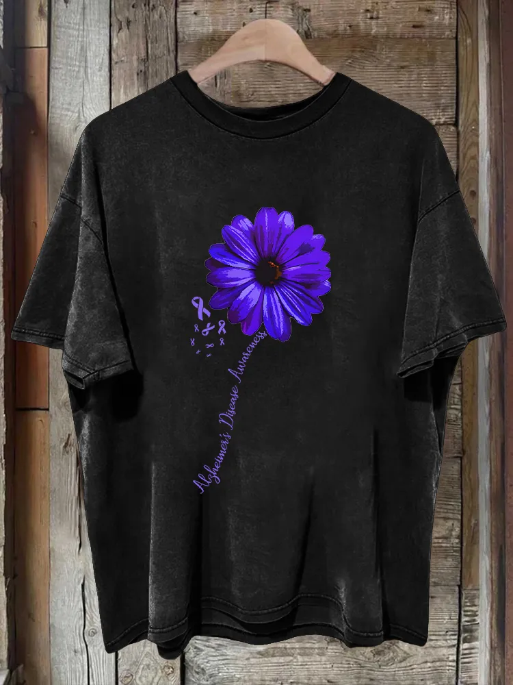 Men'S Shirt For Alzheimer'S Disease Prevention And Treatment, Sunflower Print T-Shirt