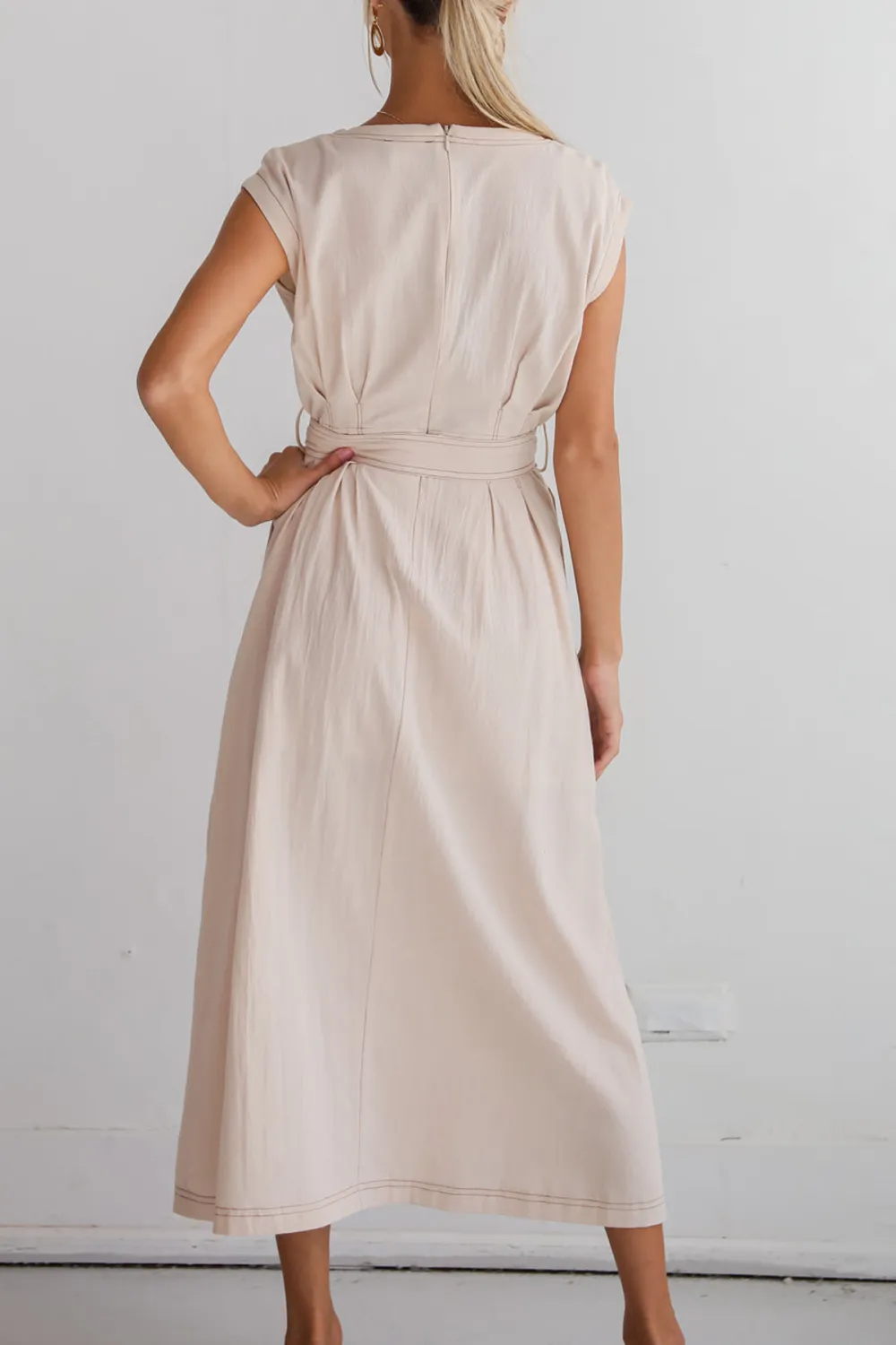 Easy To See Natural Midi Dress