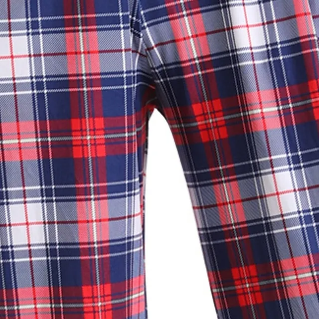 Women's Pajamas Pants Pjs Grid / Plaid Fashion Comfort Sweet Party Home Christmas Cotton Long Pant Pant Summer Spring Light Pink Black