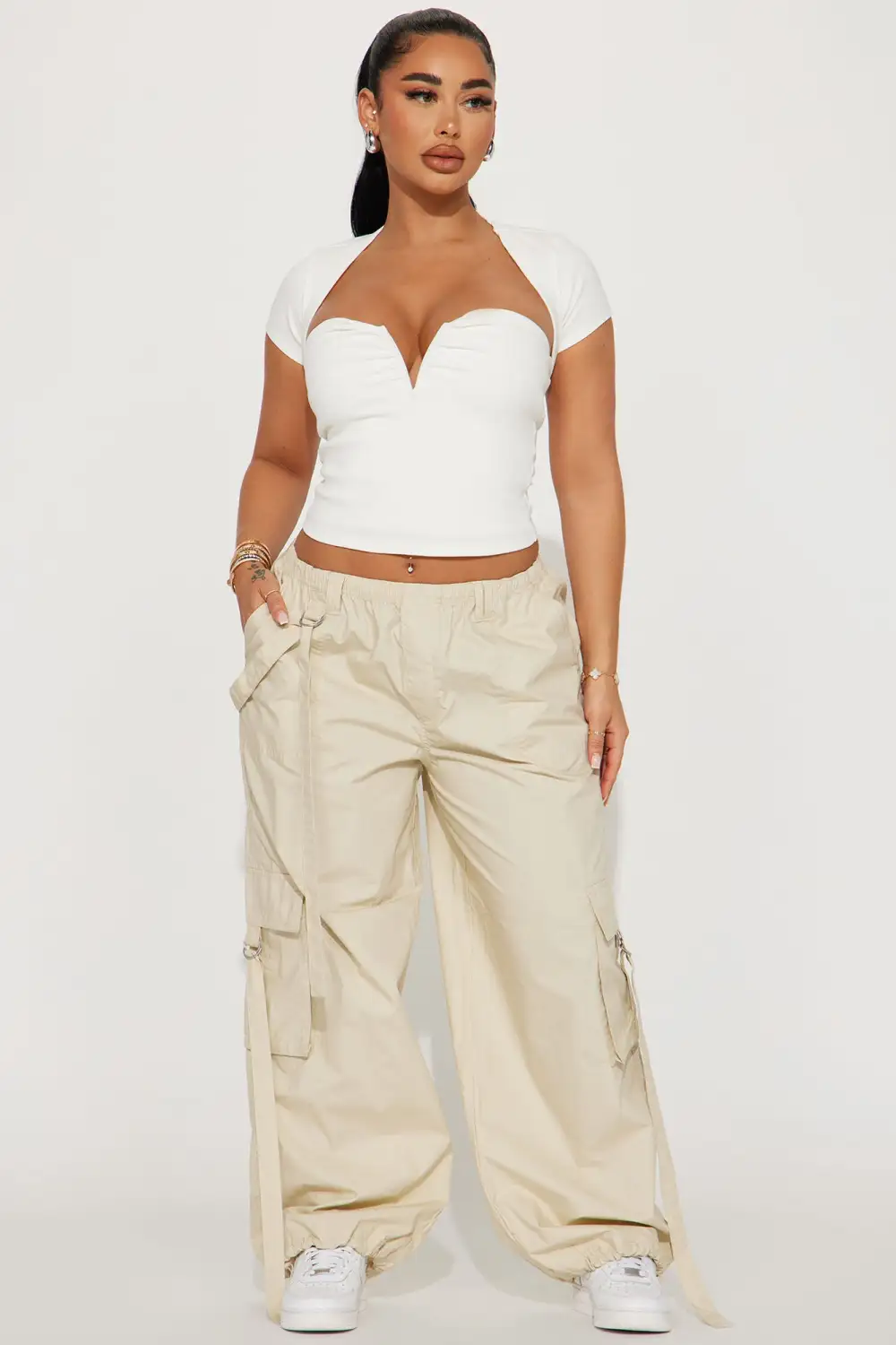 Valerie Snatched Top - Cream