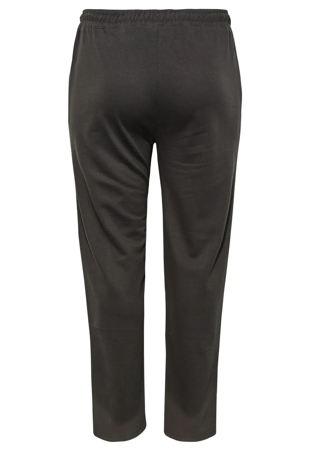 YOURS Curve Charcoal Grey Straight Leg Split Hem Stretch Joggers