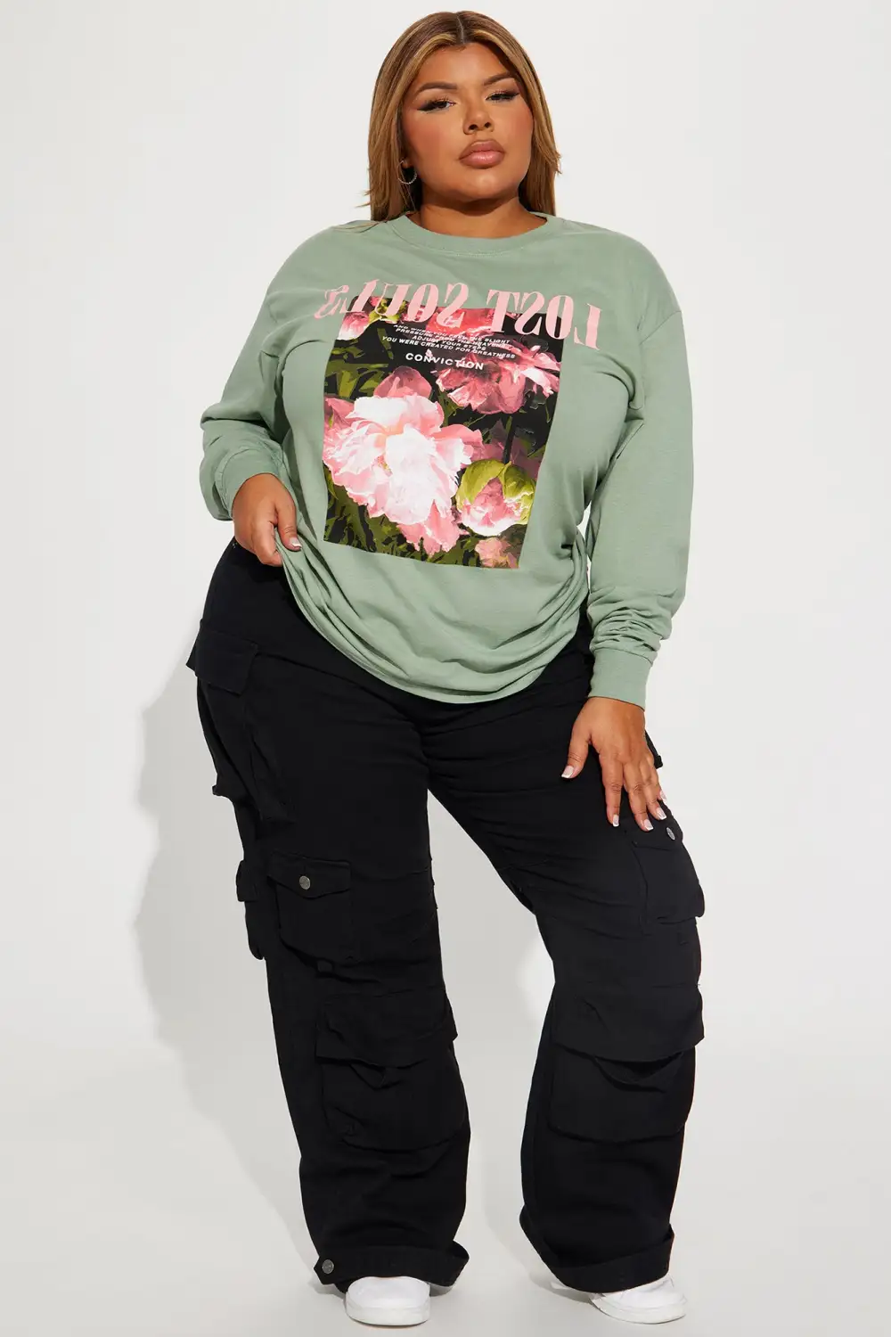 City Blooms Long Sleeve Tee - Sage