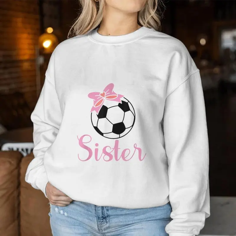 Soccer Sister Cute Bow Soccer Ball Women Sweatshirt