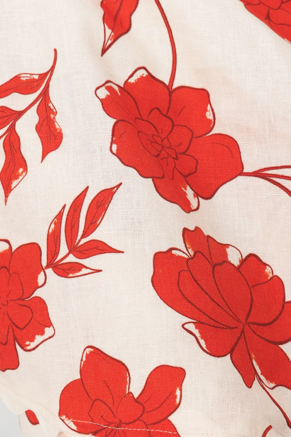 Floral Print Scalloped Hem Shorts