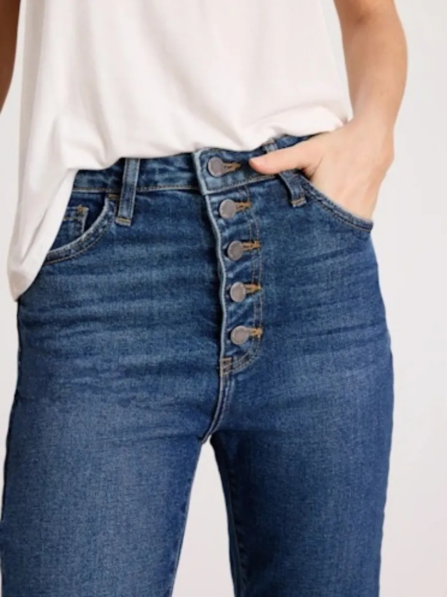 Button-Fly Slim Fit Jeans