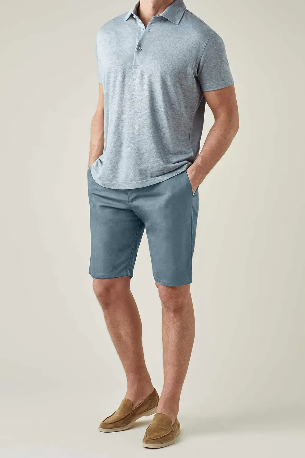 Belt Loops With Additional Central Belt Fastener Shorts