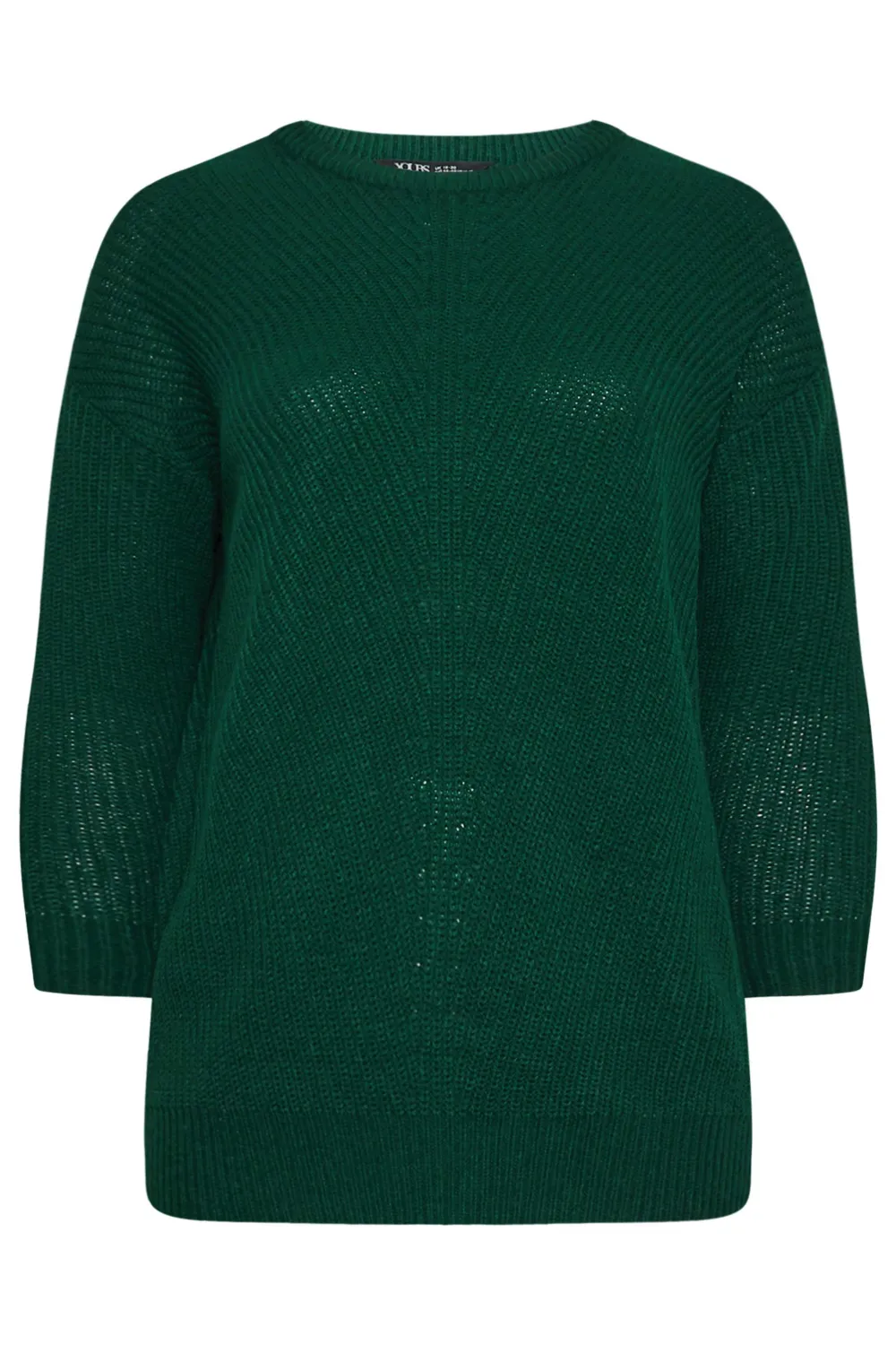 YOURS Curve Black & White Essential Knitted Jumper