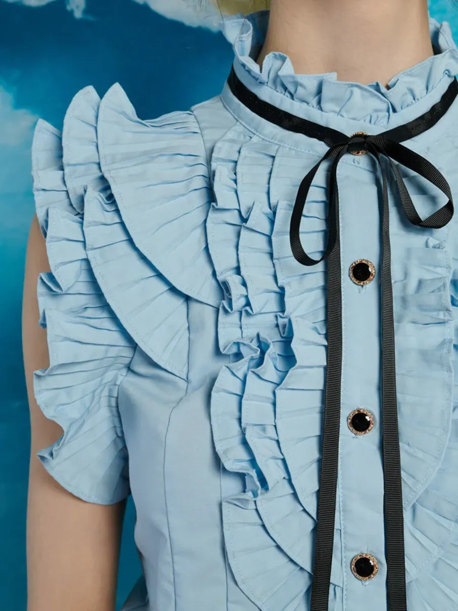 Casual Style Lasso Pleat Blouse