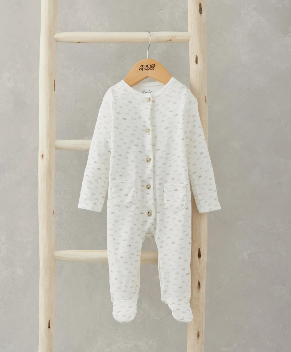 Cloud All In One Sleepsuit - White