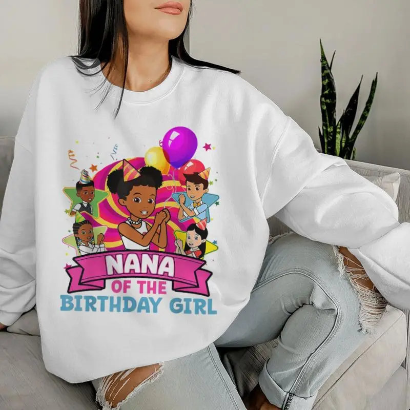 Nana Of Birthday Girl Gracie Pink Doll Family Decorations Women Sweatshirt
