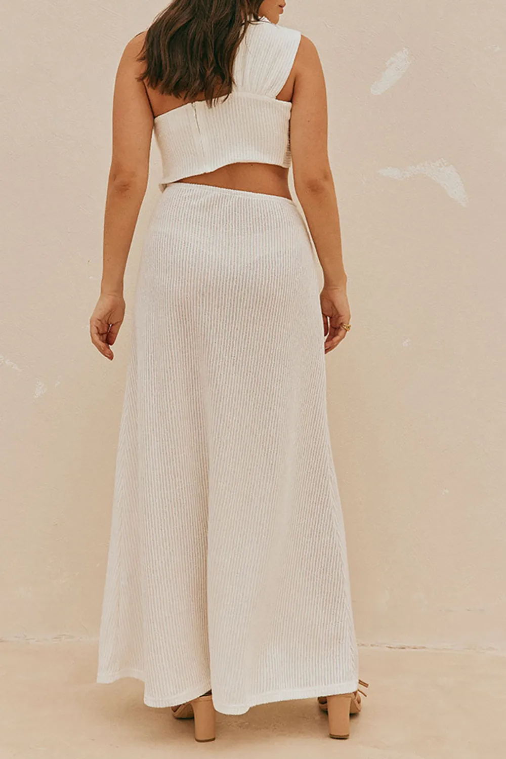Asymmetric Tie Cut Out Maxi Dress