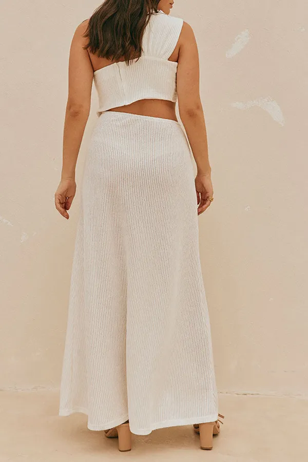 Asymmetric Tie Cut Out Maxi Dress