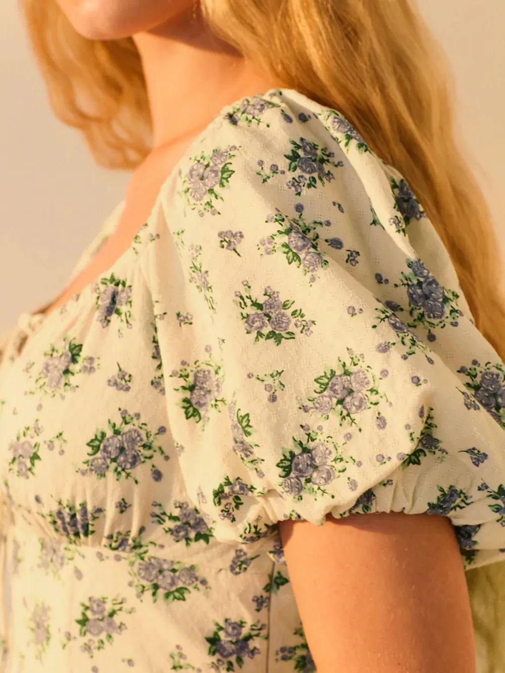 Summer Fresh Bubble Sleeve Pure Cotton Dress