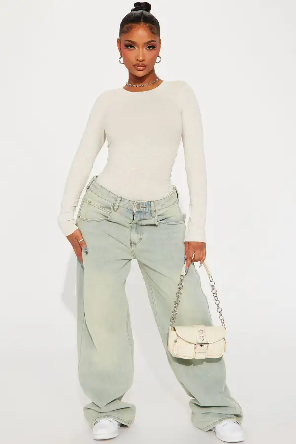 Julia Long Sleeve Top - Heather Oatmeal