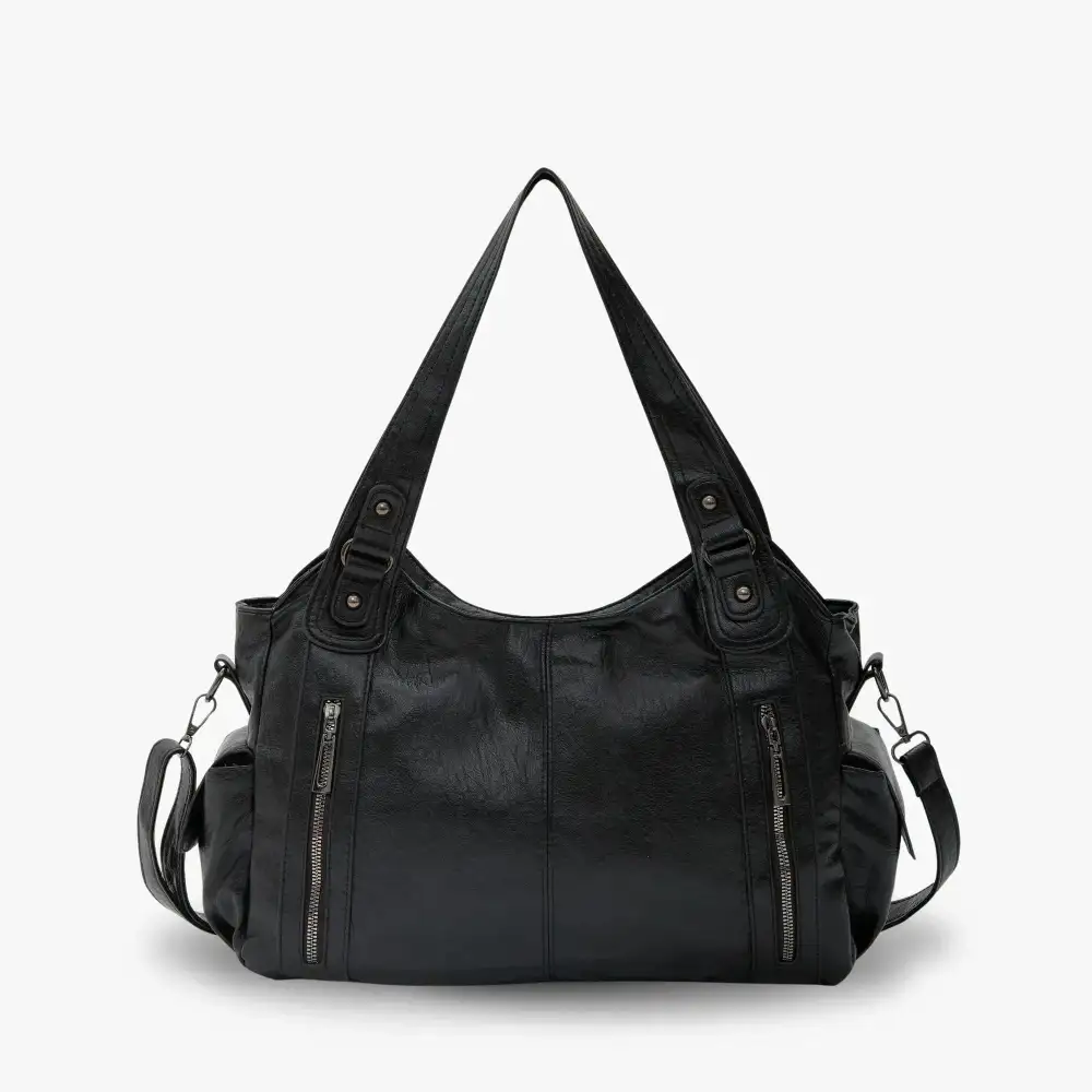 Pocket Front Leather Crossbody Bag