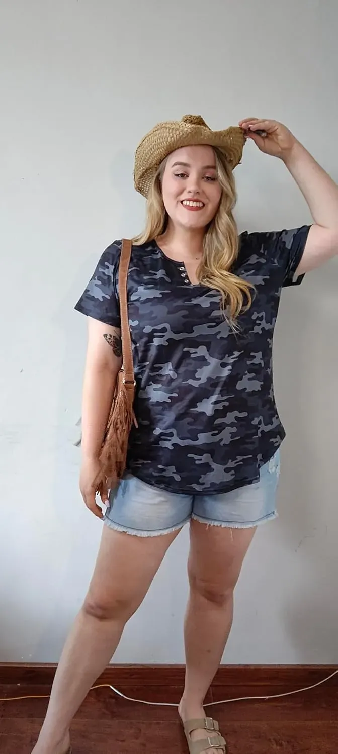 TIYOMI Plus Size T Shirt for Women Short Sleeve Tunic Cross Line Shirts Round Neck Tops Summer Blouse XL-5XL 14-28