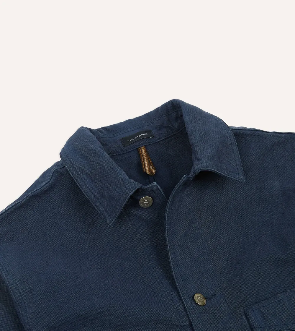 Dark Navy Utility Button Front Jacket