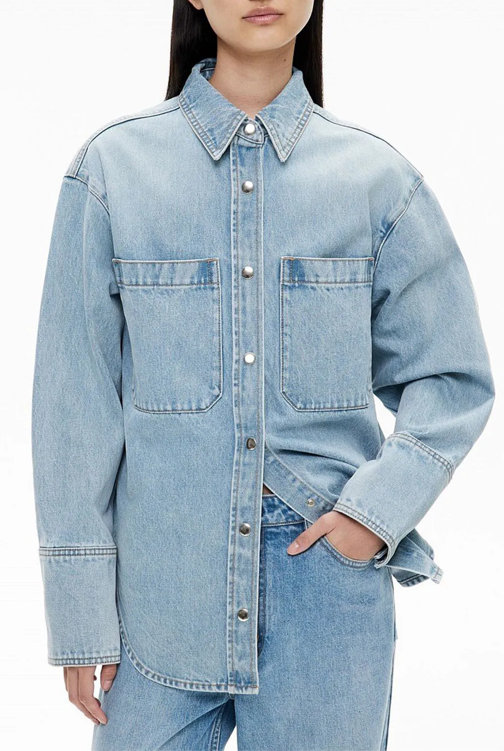 Light-Colored Denim Casual Shirt