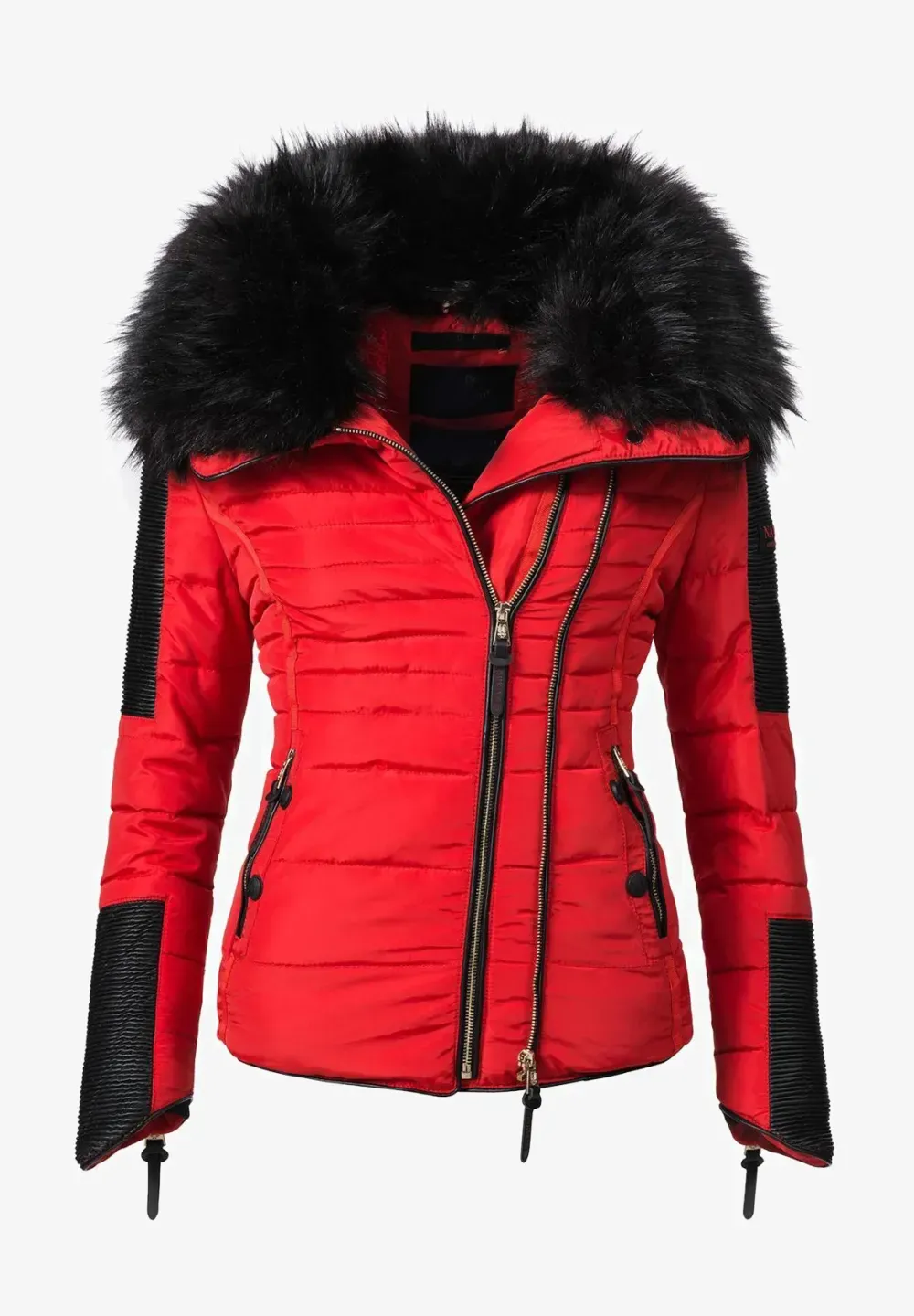 Women's short parka coat black