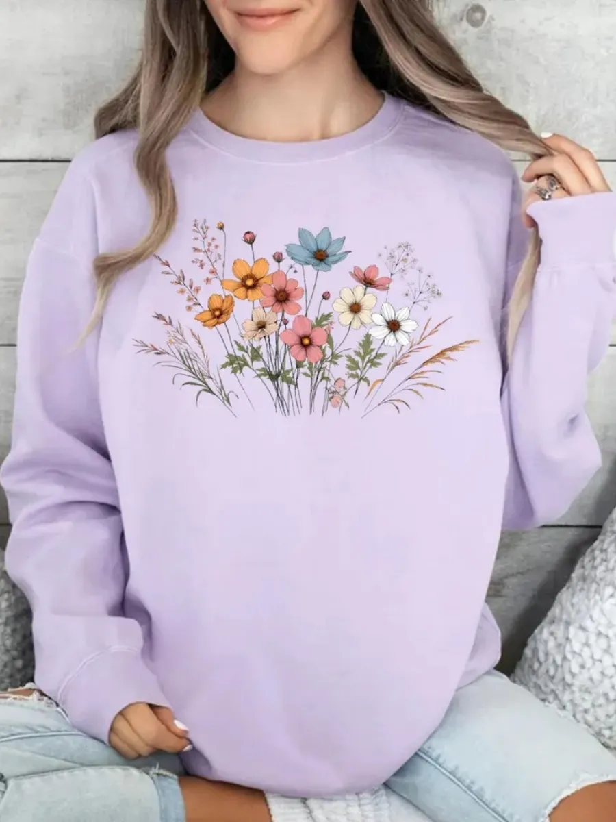 Wildflower Round Neck Sweatshirt