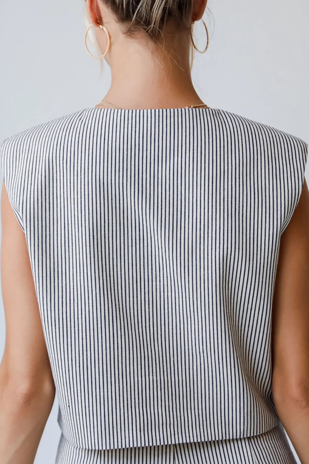 Booked And Busy Natural Striped Vest