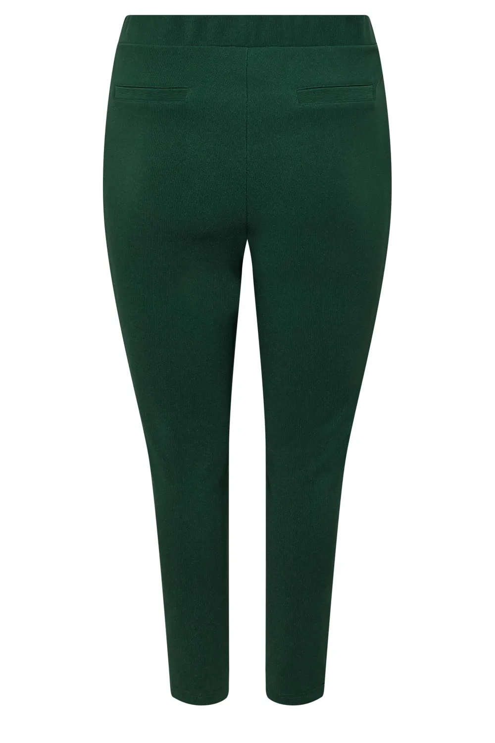 YOURS Curve Forest Green Ribbed Split Hem Stretch Leggings