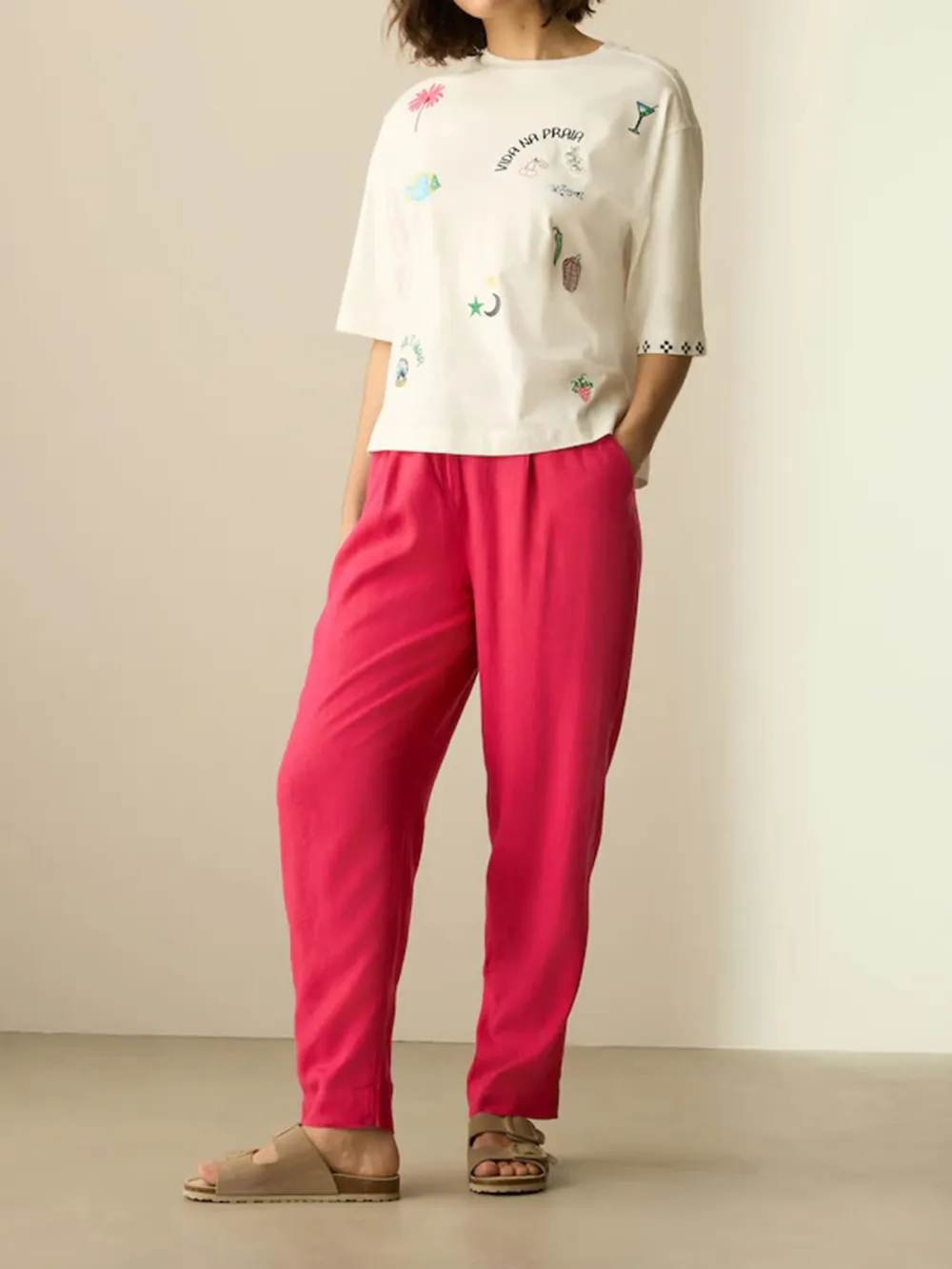 Natural Self-Cultivation Intelligent Barrel-Shaped Linen Pants