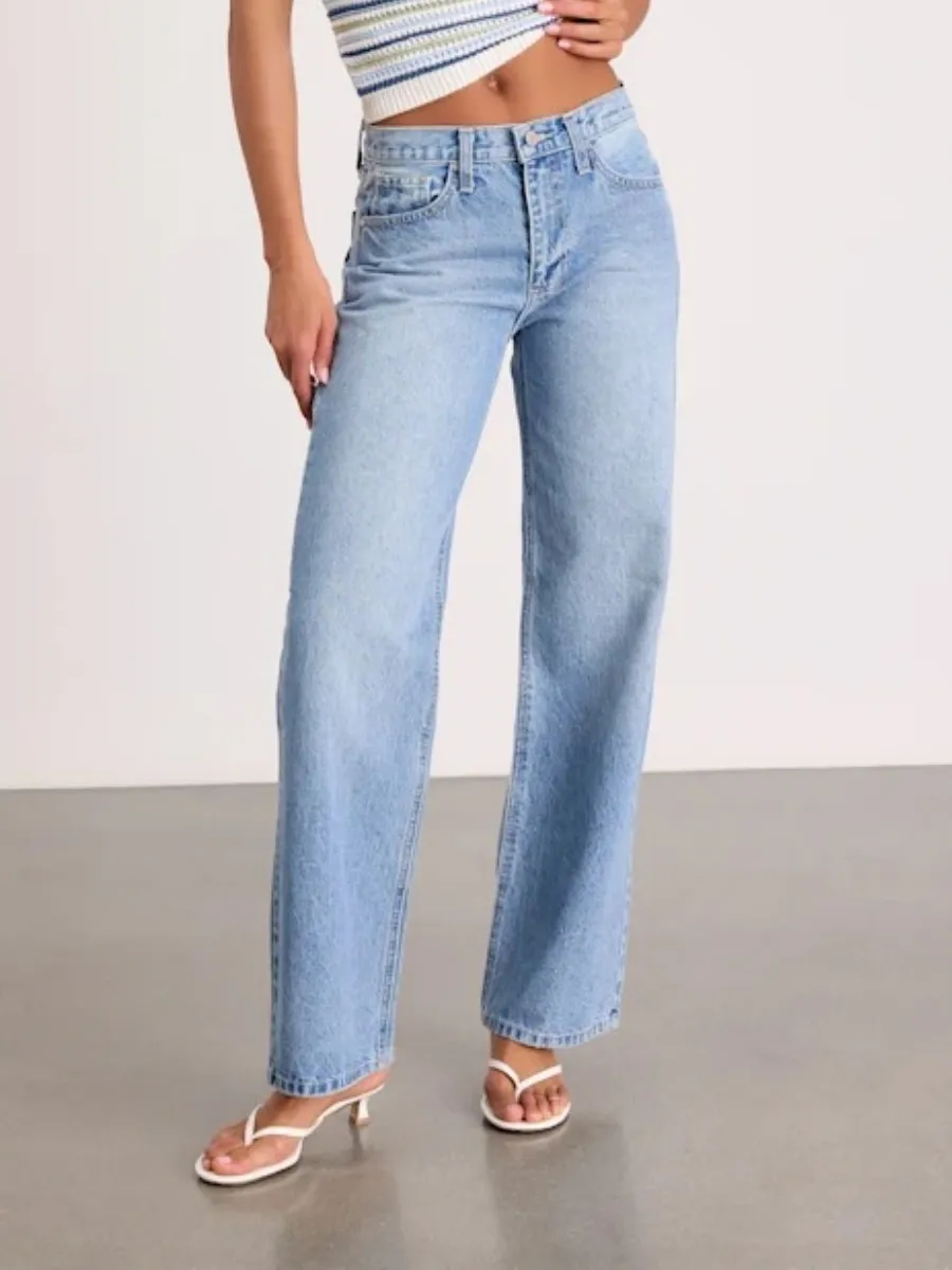 Retro Wide Leg Denim Pants