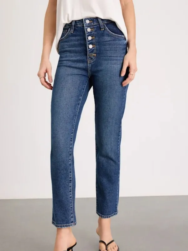 Button-Fly Slim Fit Jeans