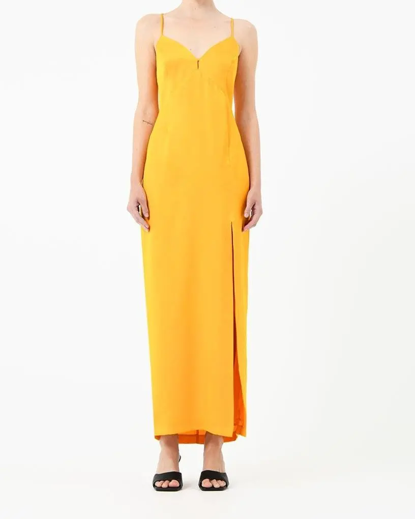 Backless Maxi Dress -Golden Yellow
