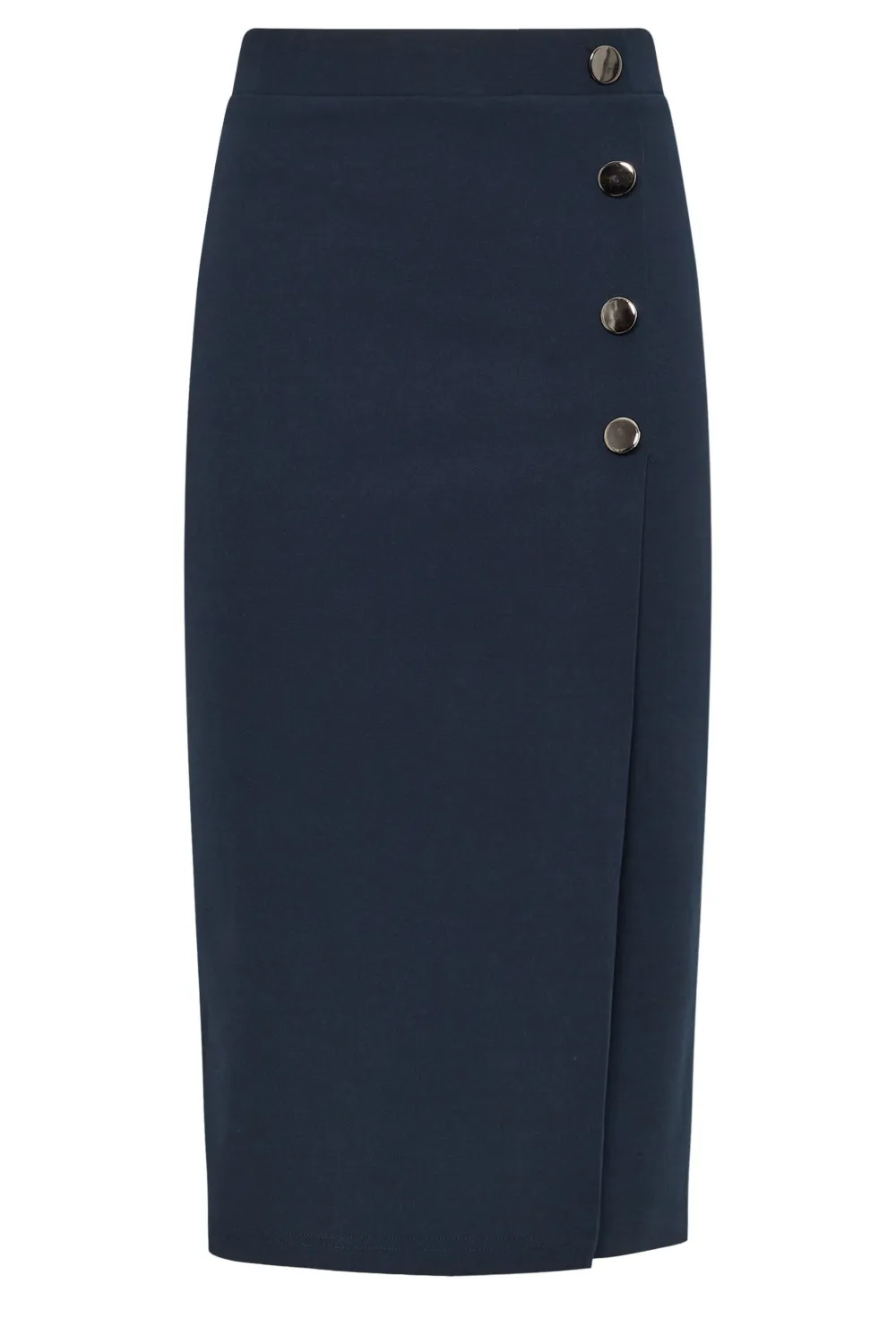 Side Button High Rise Skirt