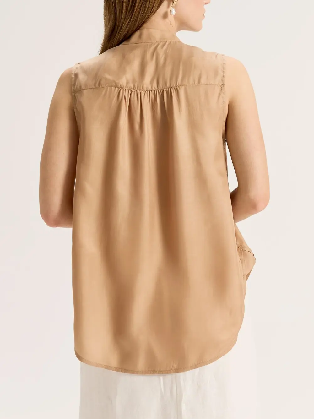 Ruffle Detail High Neck Tank Tops