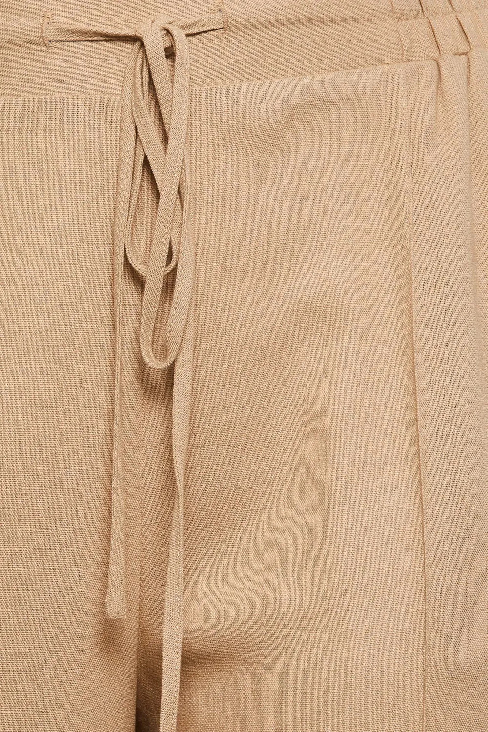 YOURS Curve Beige Brown Wide Leg Linen Trousers