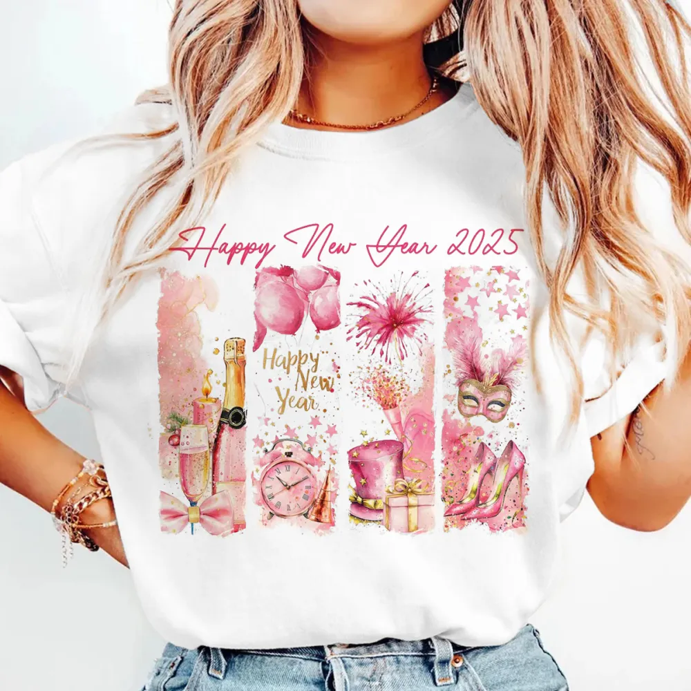 New Year New Me 2025 Gold Glitter Disco Ball T-shirt