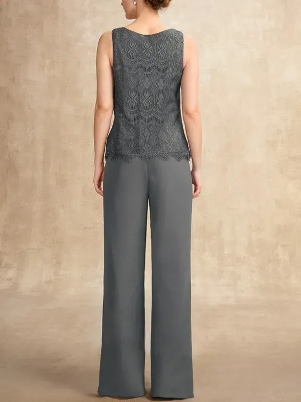Lace vest top trousers three-piece suit