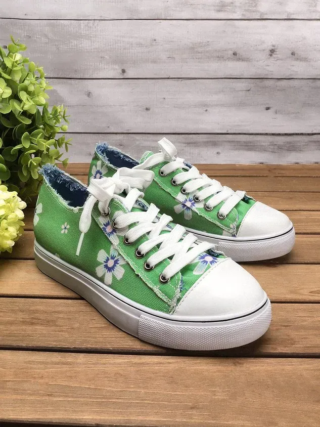 All Season Canvas Sneaker Heel Casual Flats