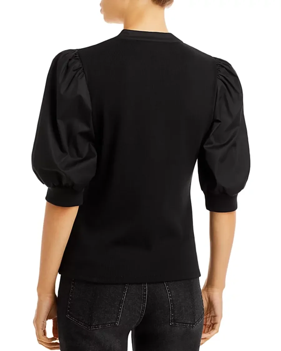 V-Neck Button Front Top