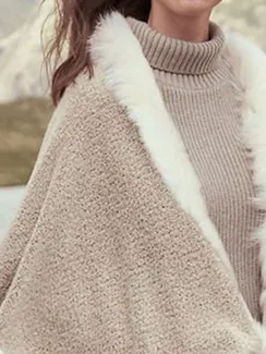 Knitted Plain Loose Teddy Jacket